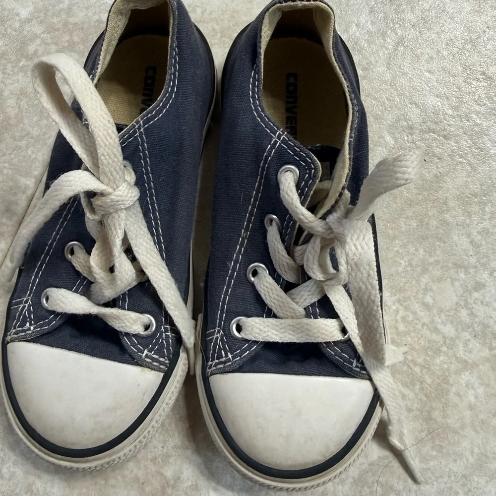 Converse Kids Canvas Low-Top Sneakers - Navy & White